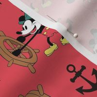 Bigger Steamboat Willie Nautical Mouse in Red