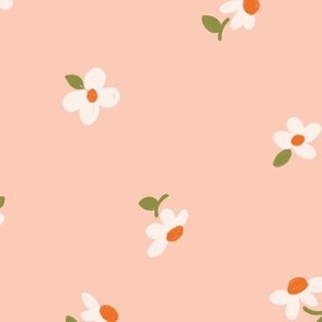 Peachy daisy floral dark