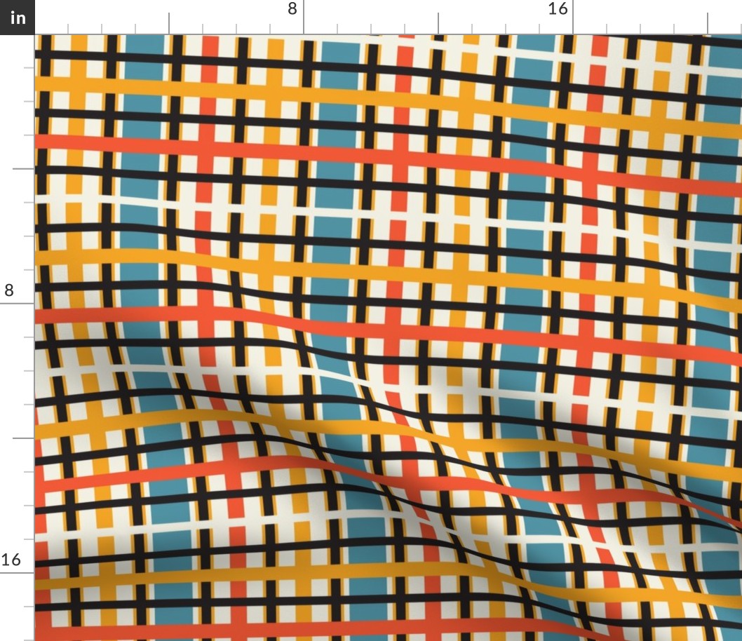 Bauhaus Multi Plaid | Ivory | X-Large