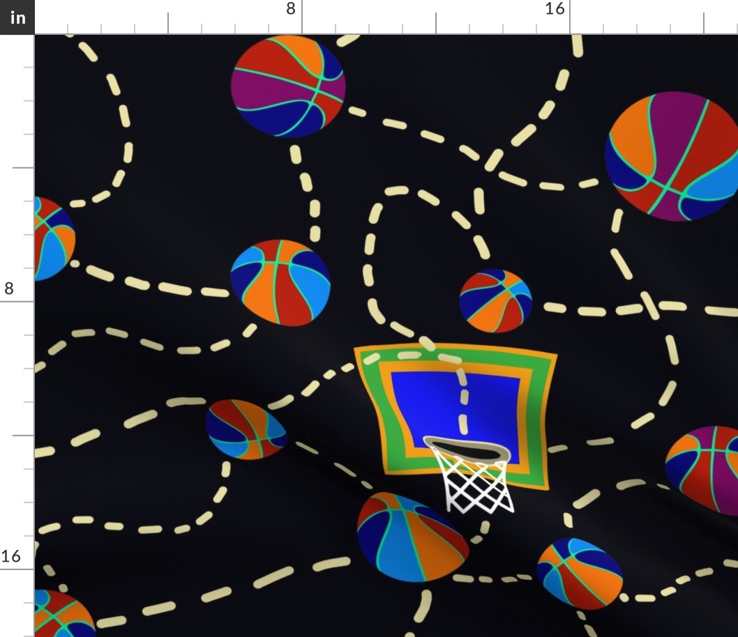 SWISH! Basketball Scores! - Design 16343438 - Green Blue Red Orange