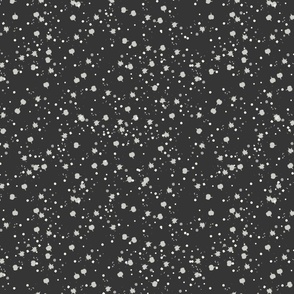 Splatter ditsy dots | White on Onyx black | menswear neutral