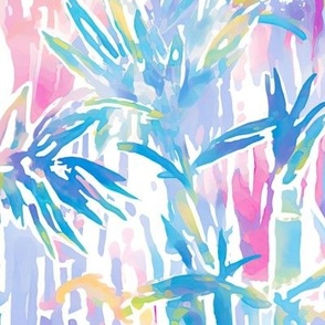 Abstract Light Pastel Bamboo Forest by kedoki