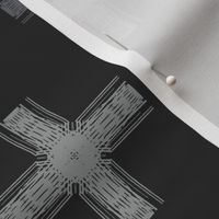 Swiss Cross - Intersecting Line Cross - Geometric Cross Shape - Masculine - Tri color Black Monochrome - Large