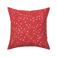 Splatter ditsy dots | White on Tricycle Red 