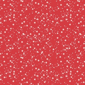 Splatter ditsy dots | White on Tricycle Red 