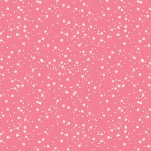 Splatter ditsy dots | White on Pink Strawberry shortcake