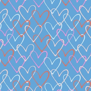 Hand Painted Hearts | Blue