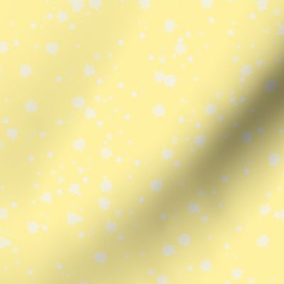 Splatter ditsy dots | White on Yellow Lemon Meringue 