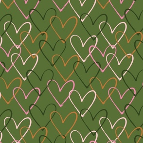 Hand Painted Hearts | Green