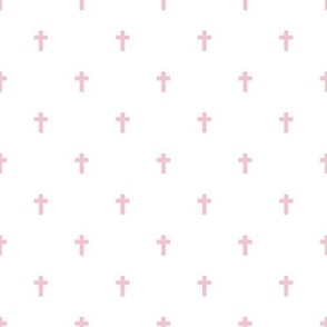 Medium Scale - Crosses - light pink on a white (unprinted) background