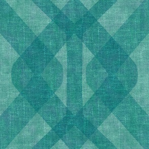 Medium Retro Geometric - a vintage textured print in Teal
