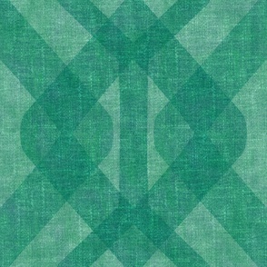 Medium Retro Geometric - a vintage textured print in Green