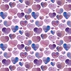 Watercolor Hearts (V2, Purple)