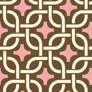 (L) Intertwined ornaments geometric orange grove collection brown