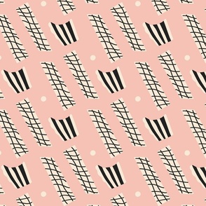 Organic Geometric Shapes Stripes Pink