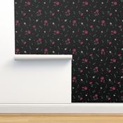 Moody Romantic Pinks | Non-directional | Sweet William, Dianthus | Gothic, Goth, Romance, Grunge