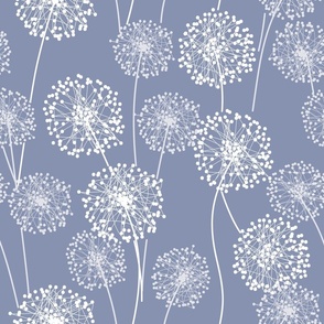 Stylized abstract dandelions. Floral minimalistic design with summer meadow flowers.
