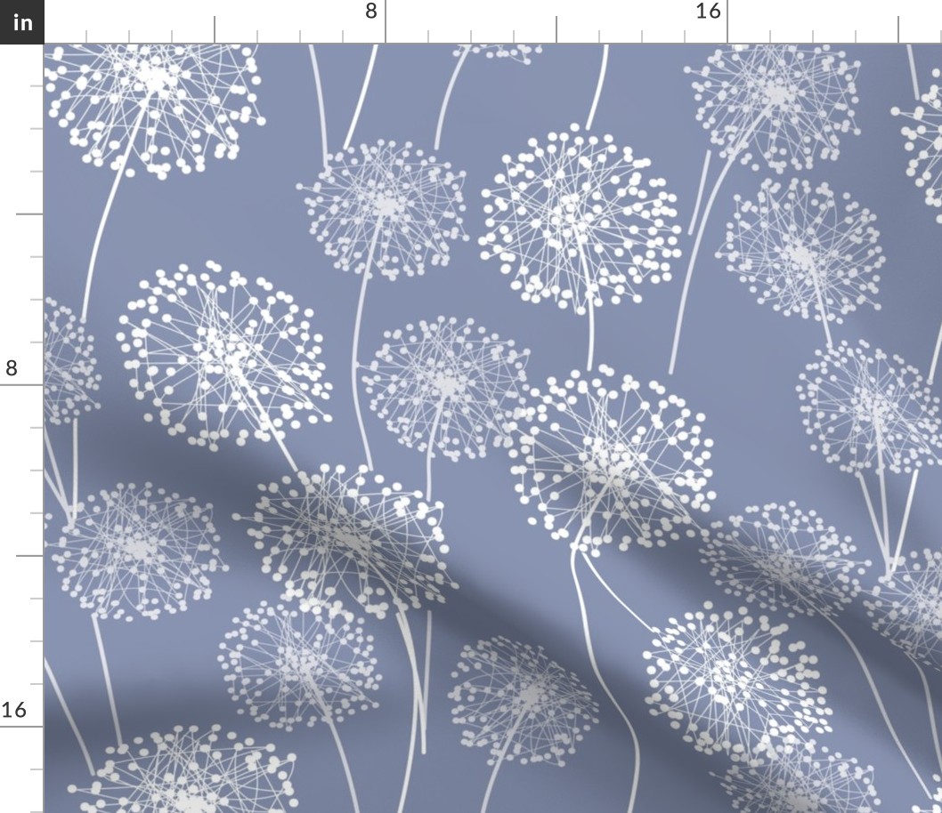 Stylized abstract dandelions. Floral minimalistic design with summer meadow flowers.