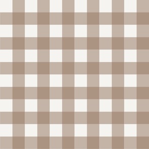Gingham in neutral brown colors, checkered minimalistic and grandmillenial