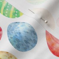 Watercolor Easter Eggs on white