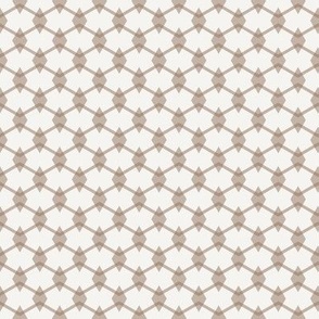 Neutral quilting blender with geometric diamonds in soft brown on an off white background - minimalist chic - modern farmhouse
