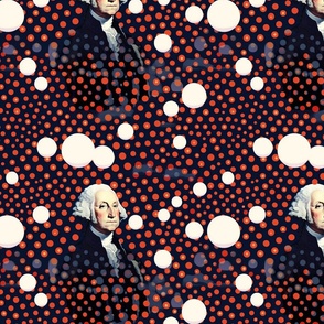 polka dot portrait of president george washington