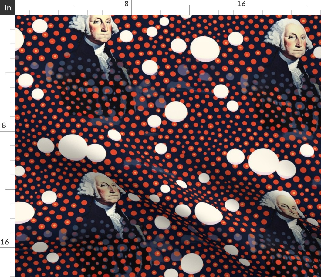 polka dot portrait of president george washington