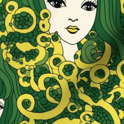 kawaii anime japanese goddess medusa of snakes and tentacles