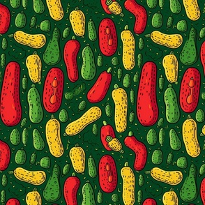 surreal pop art pickle pepper party