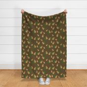 Needles And Cones | large | brown, orange, green | NAC-2312-107