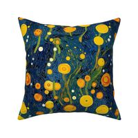 lollipops in a starry night sky inspired by vincent van gogh