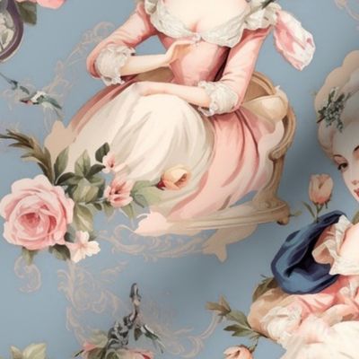 Marie Antoinette pink floral rococo roses