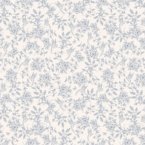 Birds and Flowers Blue and Cream_SMALL