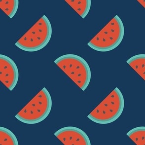 Watermelon Slices - Navy Blue
