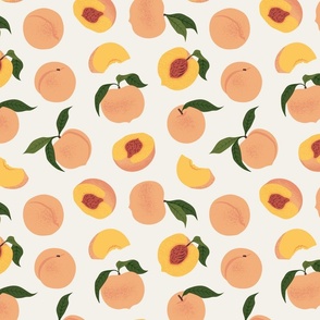 Peach seamless pattern in trendy retro style