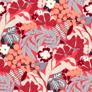 Red Foral Pattern