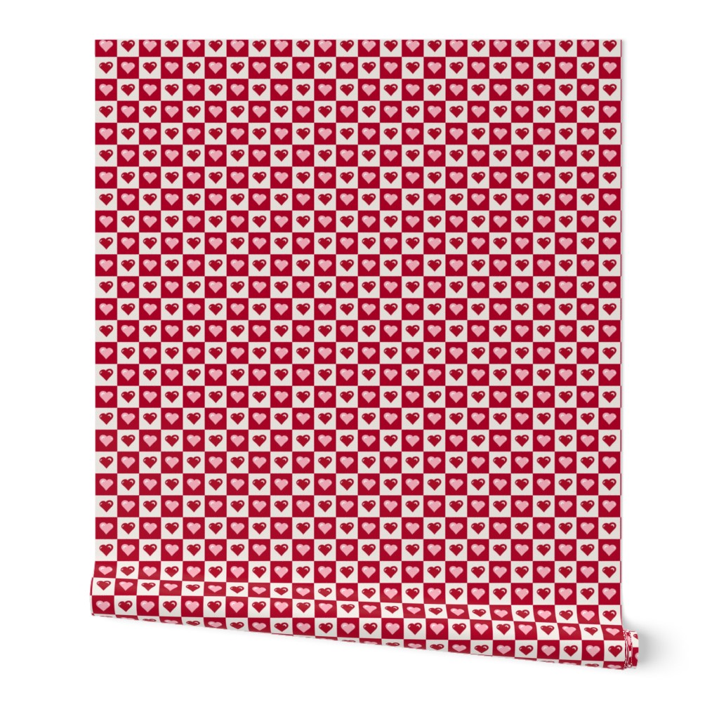 Valentine Checkers 1" Check - 3220 small // red pink