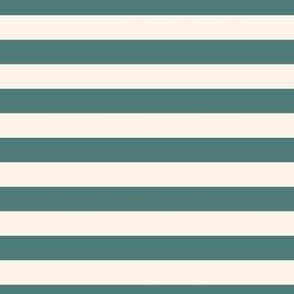 Horizontal Stripes forest green and light tan