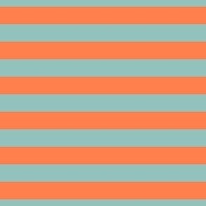 Horizontal Stripes orange and serenity blue
