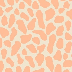 Large animal print nature Pantone color of the year Peach Fuzz and beige.