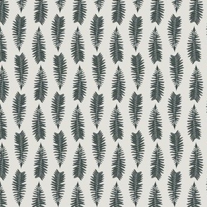 Fern Stripe - Micro - Pale Birch White & Deep Pine Green - Forest Path