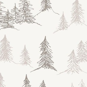 Serene Forest - Grey - Large Scale