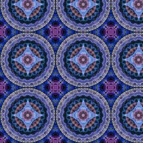 Blue Ornate Circle Star Mandala