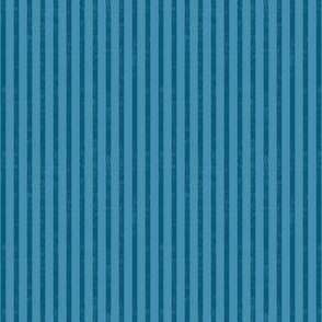 Vintage Ticking Stripe in Soft Textured Blue on Blue.