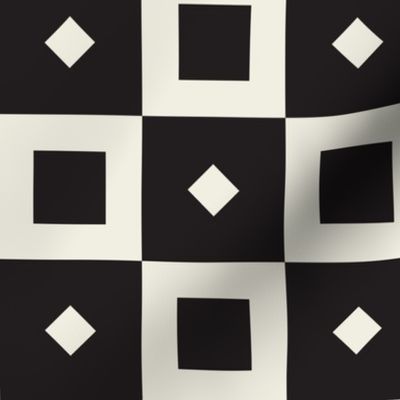 Bauhaus Checkered Geo | Black & Ivory | X-Large