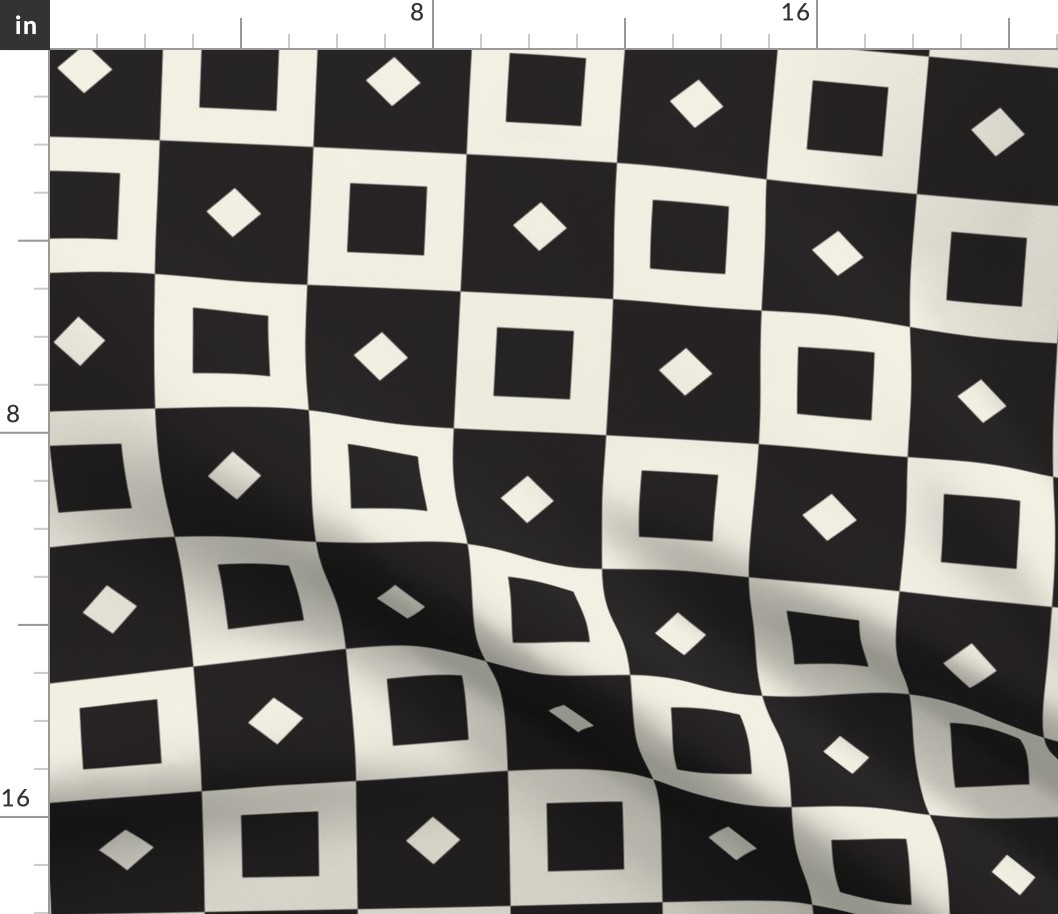 Bauhaus Checkered Geo | Black & Ivory | X-Large