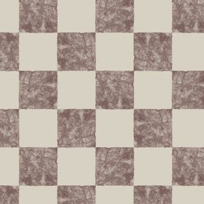 Textured prairie check in taupe brown. Small scale