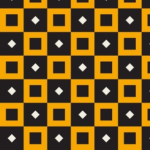 Bauhaus Checkered Geo | Black & Yellow | X-Large