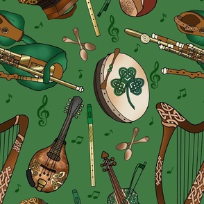 Traditional Irish Music Session (Shamrock Green large scale)