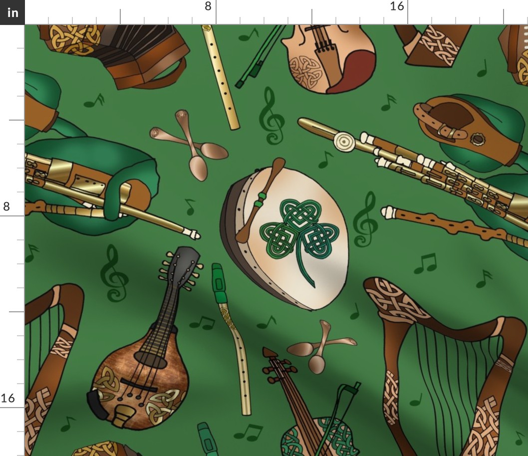Traditional Irish Music Session (Shamrock Green large scale)